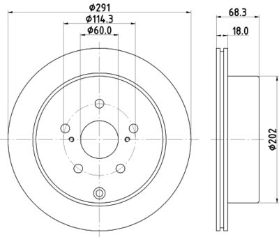 Тормозной диск HELLA 8DD 355 105-421 для TOYOTA SUPRA