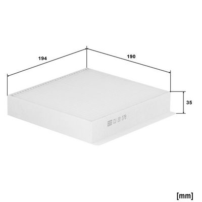 Cabinefilter patroon past: MG ZS 1.0/1.5/Electric 10.17-