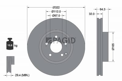 Tarcza hamulcowa PAGID 54635NHC