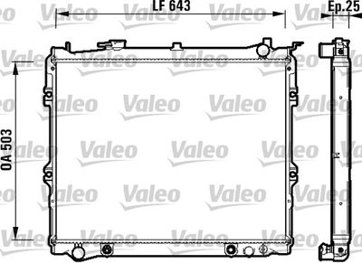 Радиатор, охлаждение двигателя VALEO 734118 для MAZDA MPV