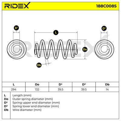 пружина за ходовата част RIDEX 188C0085
