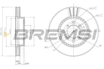BREMSI CD6511V Тормозные диски  для HONDA ACCORD (Хонда Аккорд)