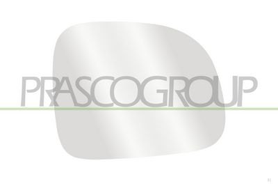 PRASCO Veidrodėlio stiklas, išorinis veidrodėlis