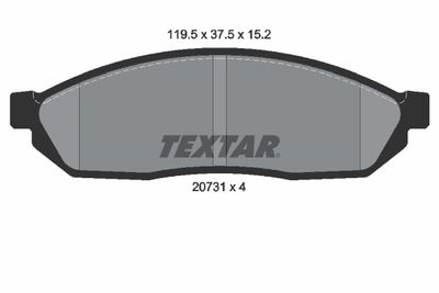 Комплект тормозных колодок, дисковый тормоз TEXTAR 2073101 для SUZUKI CARRY