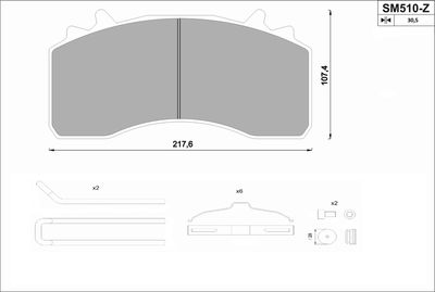 Brake pad set, disc brake