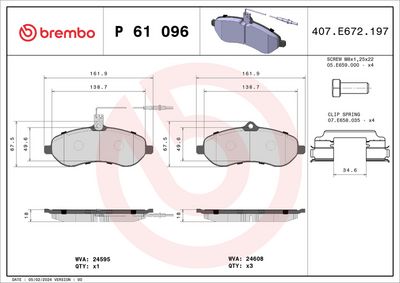 Brake Pad Set, disc brake P 61 096