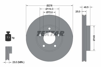 92130303 TEXTAR Тормозной диск