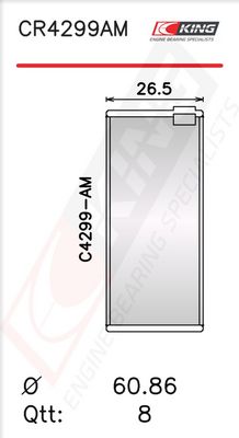 Черупка на биелен лагер KING CR4299AM0.25