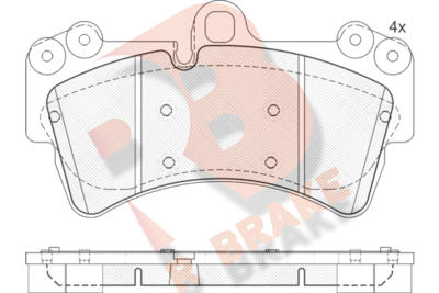 Комплект тормозных колодок, дисковый тормоз R BRAKE RB1595 для VW TOUAREG