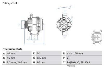 GENERATOR BOSCH 0986082800