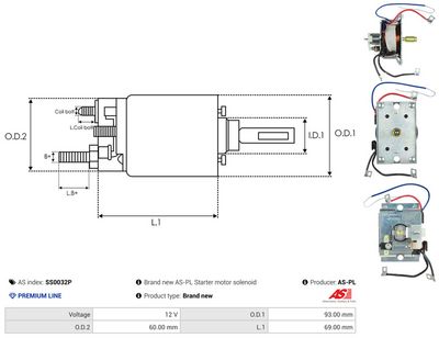 SOLENOID ELECTROMOTOR AS-PL SS0032P 3