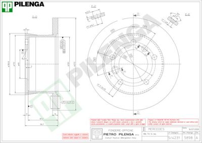 PILENGA 5898 Тормозные диски для VW LT 28-35 II Автобус (2DB, 2DE, 2DK)