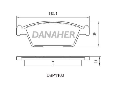Комплект тормозных колодок, дисковый тормоз DANAHER DBP1100 для DAEWOO TICO