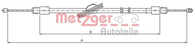 Тросик, cтояночный тормоз METZGER 10.9445 для MERCEDES-BENZ E-CLASS
