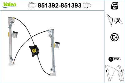 стъклоподемник VALEO 851393