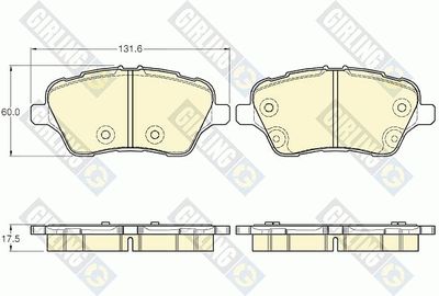 Комплект тормозных колодок, дисковый тормоз GIRLING 6119593 для FORD B-MAX