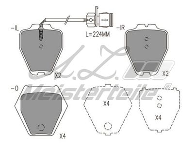 комплект спирачно феродо, дискови спирачки A.Z. Meisterteile AZMT-44-022-2166