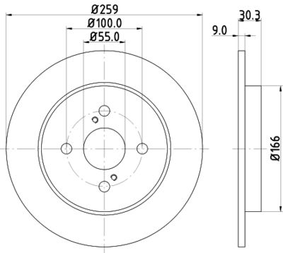 Тормозной диск NISSHINBO ND1102K для TOYOTA IQ
