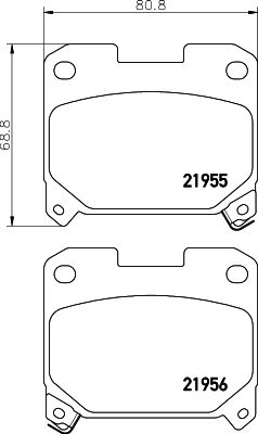 Комплект тормозных колодок, дисковый тормоз HELLA 8DB 355 029-001 для TOYOTA SUPRA