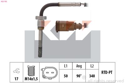 Čidlo, teplota výfukových plynů KW 422 192