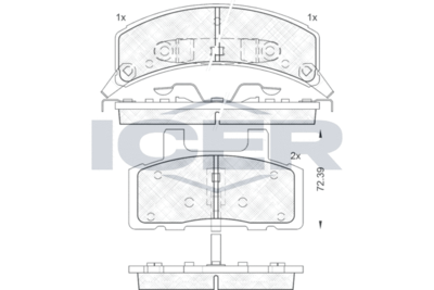 Комплект тормозных колодок, дисковый тормоз ICER 141401 для CHEVROLET C2500