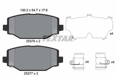 Комплект тормозных колодок, дисковый тормоз TEXTAR 2537601 для DODGE GRAND CARAVAN