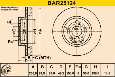 BARUM BAR25124 Гальмівні диски 