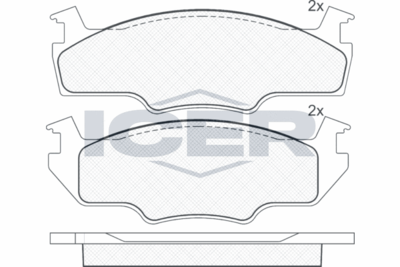 Комплект тормозных колодок, дисковый тормоз ICER 180333 для VW SANTANA