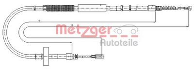 жило, ръчна спирачка METZGER AUTOTEILE 10.7537