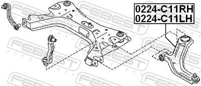 Control/Trailing Arm, wheel suspension 0224-C11LH