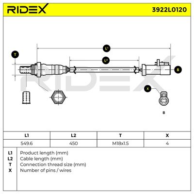 ламбда-сонда RIDEX 3922L0120