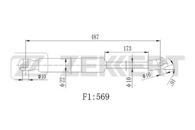 Газовая пружина, крышка багажник ZEKKERT GF-2536 для HYUNDAI ELANTRA