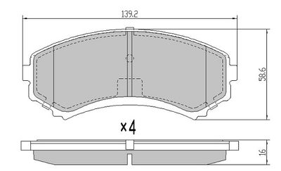 Комплект тормозных колодок, дисковый тормоз FREMAX FBP-0854 для MITSUBISHI GRANDIS