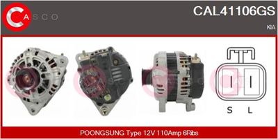 Генератор CASCO CAL41106GS для KIA CARNIVAL