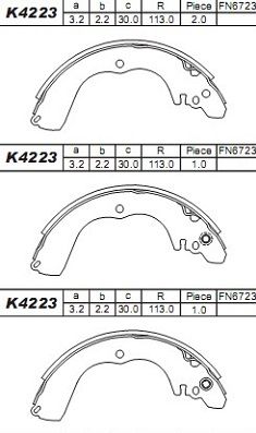Комплект тормозных колодок ASIMCO K4223 для MITSUBISHI PAJERO