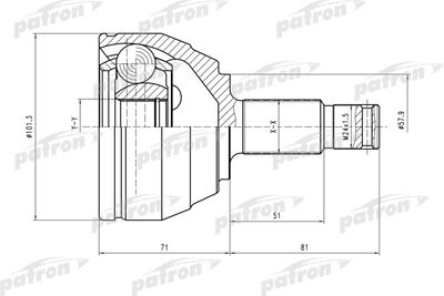 PATRON PCV1495 ШРУС  для FIAT ULYSSE (Фиат Улссе)