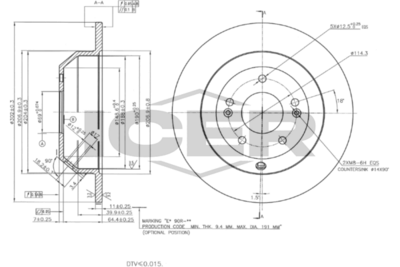 спирачен диск ICER 78BD5185-2