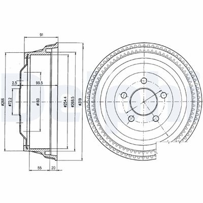 Bęben hamulcowy DELPHI BF363
