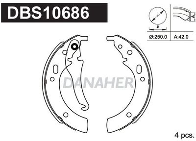 DANAHER DBS10686 Ремкомплект барабанных колодок  для BMW 5 (Бмв 5)