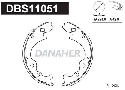 Комплект тормозных колодок DANAHER DBS11051 для FORD ECONOVAN