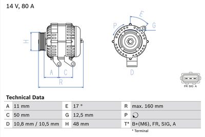 Alternator 0 986 044 701