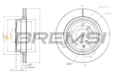 BREMSI CD6955V Тормозные диски  для BMW 5 (E34) M5
