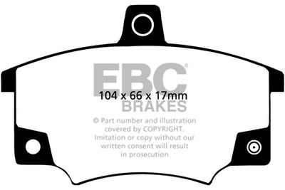 Комплект тормозных колодок, дисковый тормоз EBC Brakes DP420/2 для LANCIA Y10