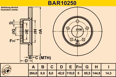 BARUM BAR10250 Тормозные диски  для CHEVROLET  (Шевроле Вива)