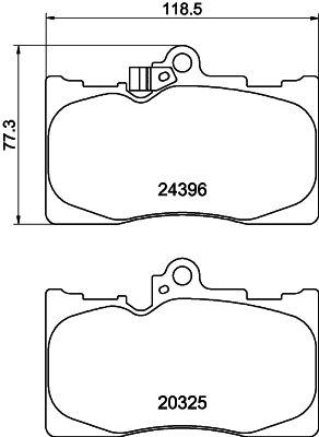 Комплект тормозных колодок, дисковый тормоз HELLA 8DB 355 036-881 для LEXUS RC
