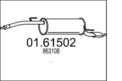 Глушитель выхлопных газов конечный MTS 01.61502 для OPEL ADAM