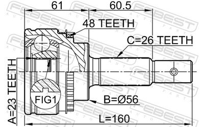 Joint Kit, drive shaft 0110-051A48