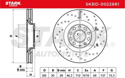 спирачен диск STARK SKBD-0022881