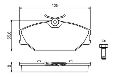 BOSCH 0 986 494 024 Комплект тормозных колодок, дисковый тормоз 