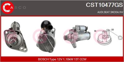 CASCO CST10477GS Стартер  для SKODA (Шкода)